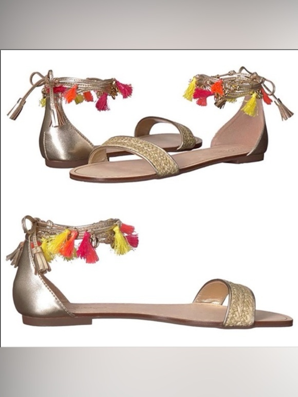 Lilly Pulitzer Willa Sandals Size 7.5 tassels resortwear vacation beach summer